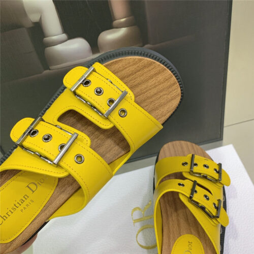 High Quality Luxury Dior Platform Studs Cd Letter Logo Belt Buckle Slippers product detail
