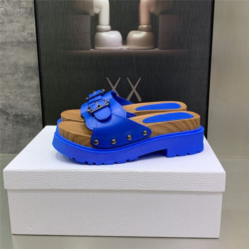 High Quality Luxury Dior Platform Studs Cd Letter Logo Belt Buckle Slippers – Style 81190 product detail