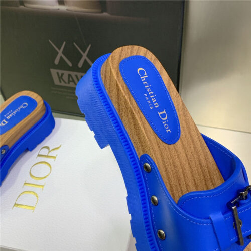 High Quality Luxury Dior Platform Studs Cd Letter Logo Belt Buckle Slippers – Style 81190 product detail