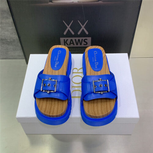 High Quality Luxury Dior Platform Studs Cd Letter Logo Belt Buckle Slippers – Style 81190 product detail