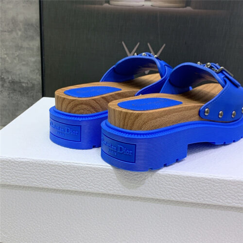 High Quality Luxury Dior Platform Studs Cd Letter Logo Belt Buckle Slippers – Style 81190 product detail