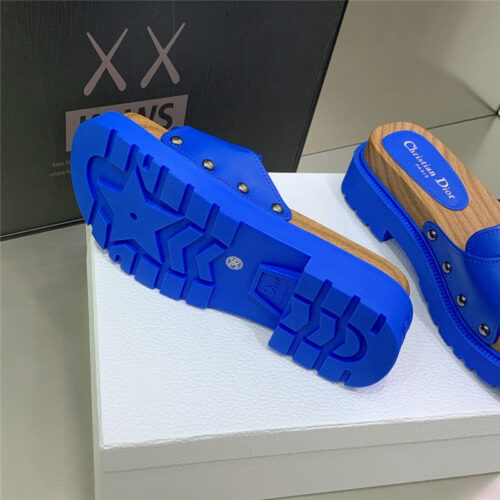 High Quality Luxury Dior Platform Studs Cd Letter Logo Belt Buckle Slippers – Style 81190 product detail