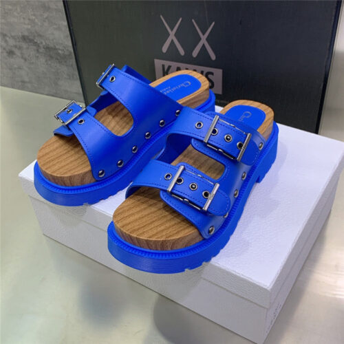 High Quality Luxury Dior Platform Studs Cd Letter Logo Belt Buckle Slippers – Style 87974 product detail