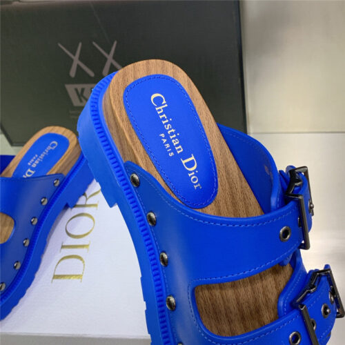 High Quality Luxury Dior Platform Studs Cd Letter Logo Belt Buckle Slippers – Style 87974 product detail