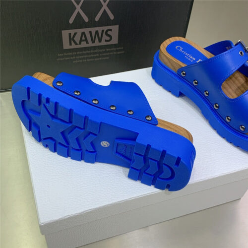 High Quality Luxury Dior Platform Studs Cd Letter Logo Belt Buckle Slippers – Style 87974 product detail