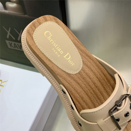 High Quality Luxury Dior Platform Studs Cd Letter Logo Belt Buckle Slippers – Style 68774 product detail