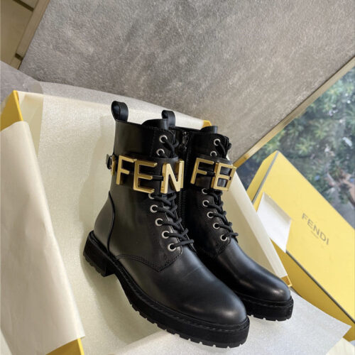 High Quality Luxury Fendi Logo Martin Boots alternate view