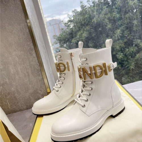 High Quality Luxury Fendi Logo Martin Boots Womens alternate view