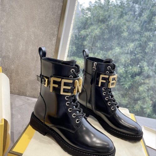 High Quality Luxury Fendi Logo Martin Boots Womens – Style 63891
