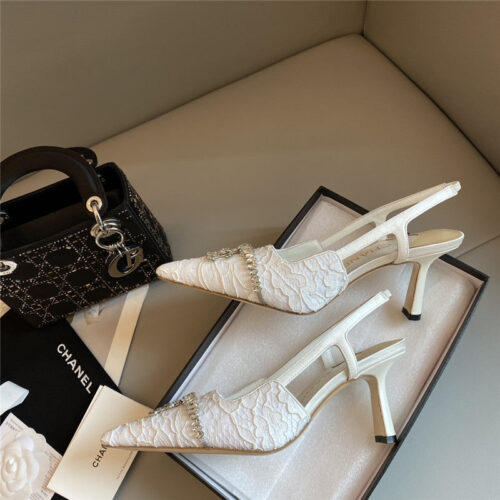 High Quality Luxury Chanel New Medieval Series Lace High Heels alternate view