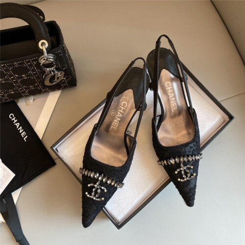 High Quality Luxury Chanel New Medieval Series Lace High Heels – Style 45670 product detail