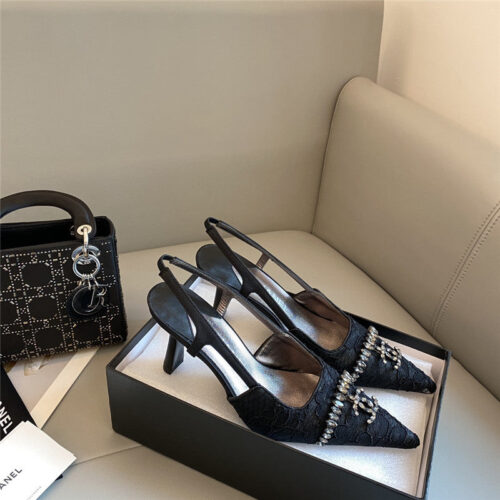 High Quality Luxury Chanel New Medieval Series Lace High Heels – Style 45670