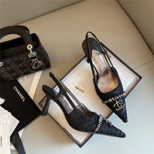 High Quality Luxury Chanel New Medieval Series Lace High Heels – Style 45670 product detail