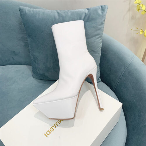 High Quality Luxury Amina Muaddi Pointed Toe Heeled Booties – Style 59075 product detail
