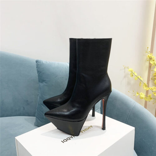 High Quality Luxury Amina Muaddi Pointed Toe Heeled Booties product detail