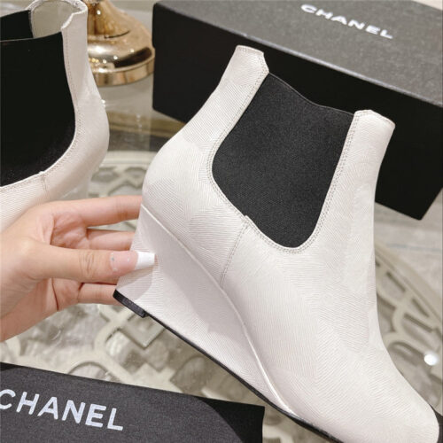 High Quality Luxury Chanel Wedge Ankle Boots – Style 00102 product detail