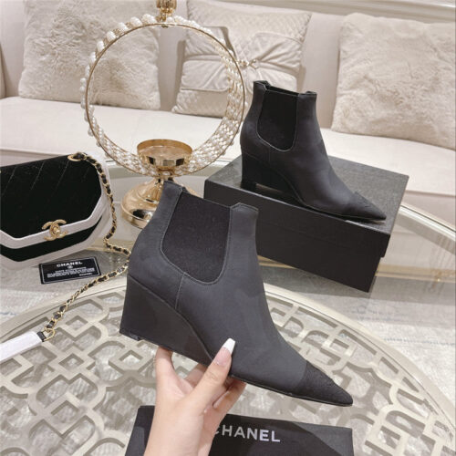 High Quality Luxury Chanel Wedge Ankle Boots product detail
