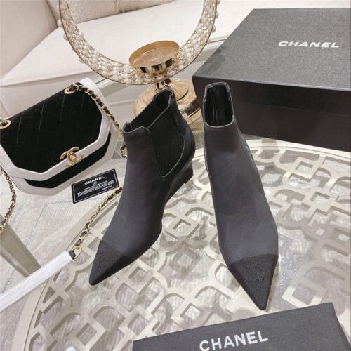 High Quality Luxury Chanel Wedge Ankle Boots product detail