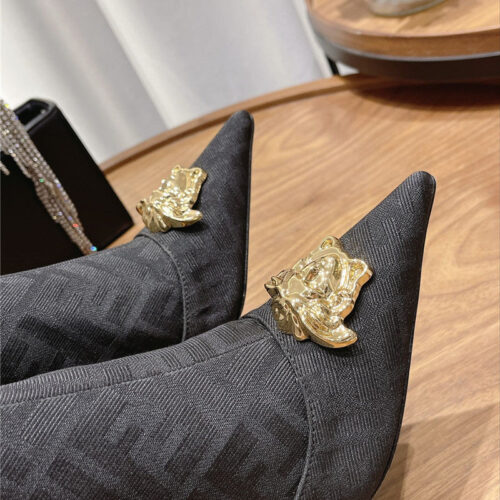 High Quality Luxury Versace Fendace FF Jacquard Boots – Style 73587 product detail