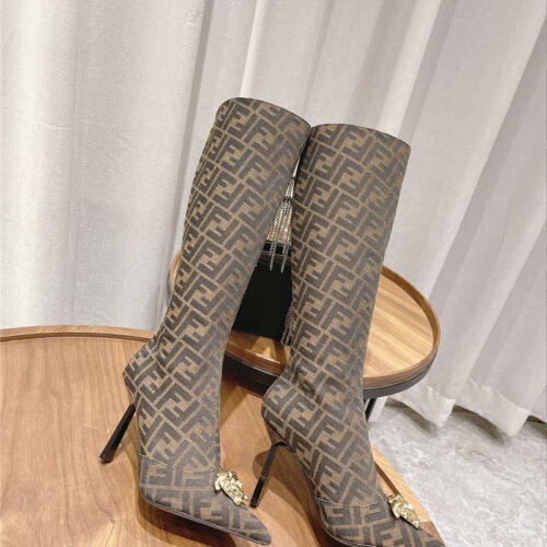 High Quality Luxury Versace Fendace FF Jacquard Boots – Style 13139 product detail