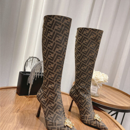 High Quality Luxury Versace Fendace FF Jacquard Boots – Style 13139