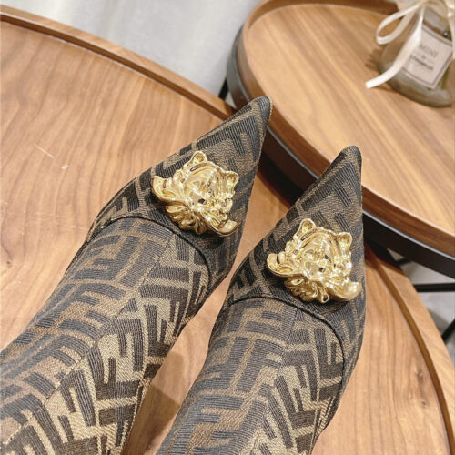 High Quality Luxury Versace Fendace FF Jacquard Boots – Style 13139 product detail
