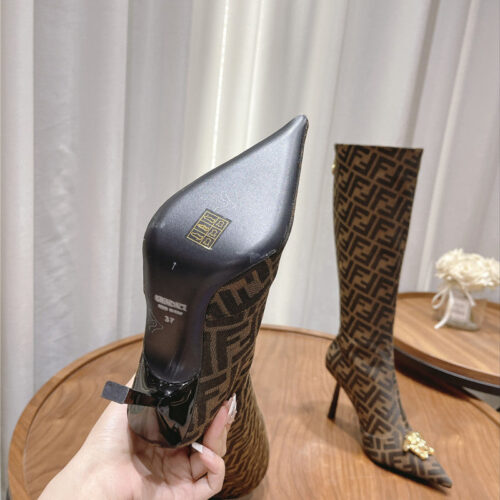 High Quality Luxury Versace Fendace FF Jacquard Boots – Style 13139 product detail