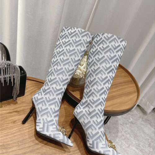 High Quality Luxury Versace Fendace FF Jacquard Boots product detail