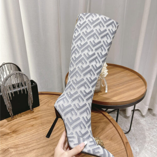 High Quality Luxury Versace Fendace FF Jacquard Boots product detail