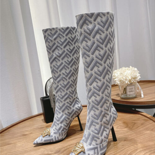 High Quality Luxury Versace Fendace FF Jacquard Boots product detail