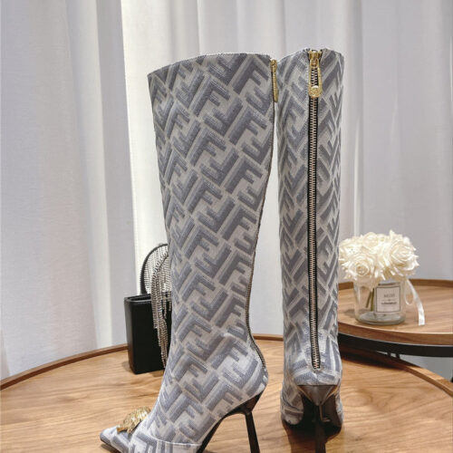 High Quality Luxury Versace Fendace FF Jacquard Boots product detail
