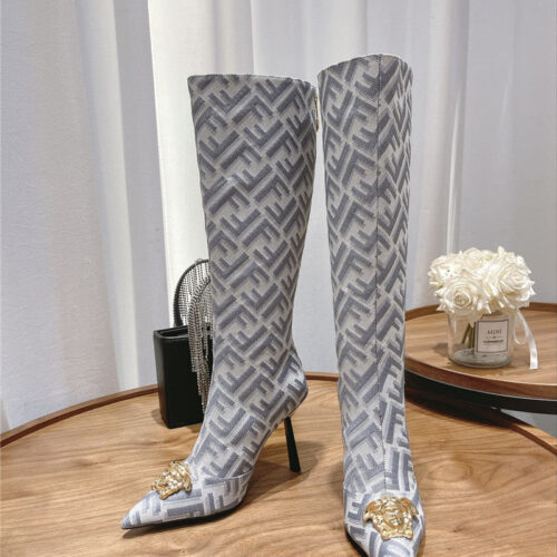 High Quality Luxury Versace Fendace FF Jacquard Boots alternate view