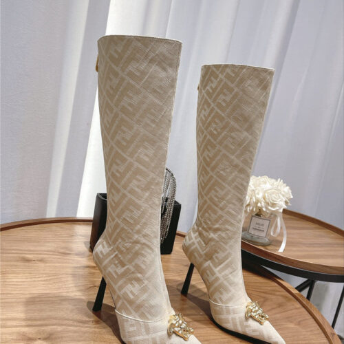 High Quality Luxury Versace Fendace FF Jacquard Boots – Style 33491