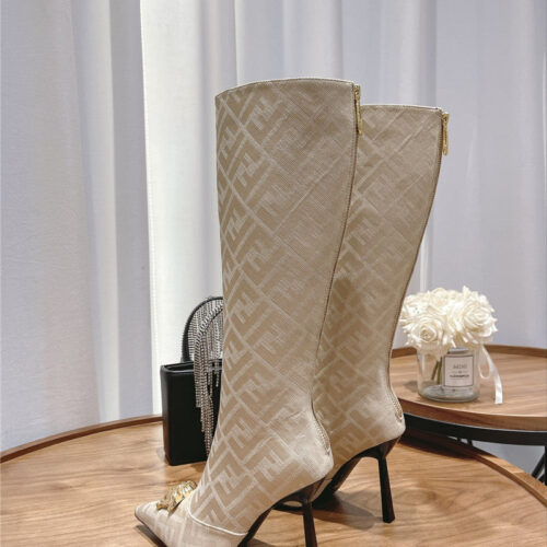 High Quality Luxury Versace Fendace FF Jacquard Boots – Style 33491 product detail
