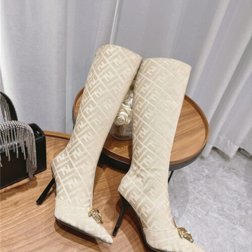 High Quality Luxury Versace Fendace FF Jacquard Boots – Style 33491 product detail