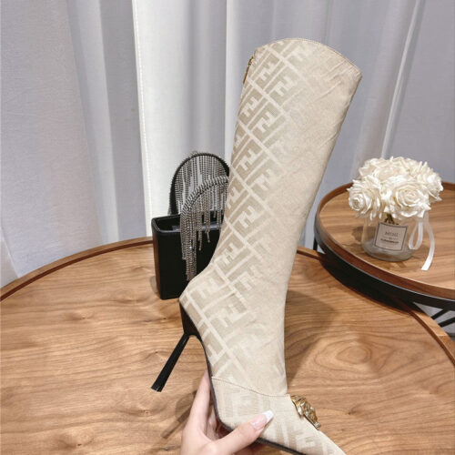 High Quality Luxury Versace Fendace FF Jacquard Boots – Style 33491 product detail
