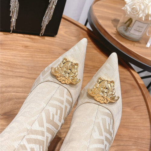 High Quality Luxury Versace Fendace FF Jacquard Boots – Style 33491 product detail