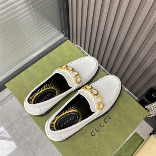 High Quality Luxury Gucci New Logo Round Toe Flat Shoes alternate view