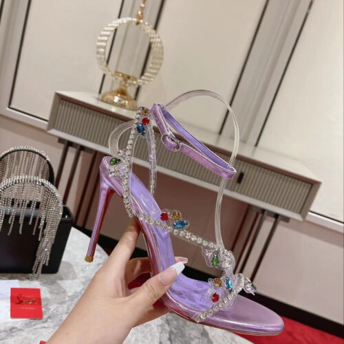 High Quality Luxury Christian Louboutin Crystal Chain Sandals alternate view