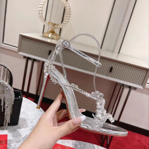 High Quality Luxury Christian Louboutin Crystal Chain Sandals – Style 92116 alternate view