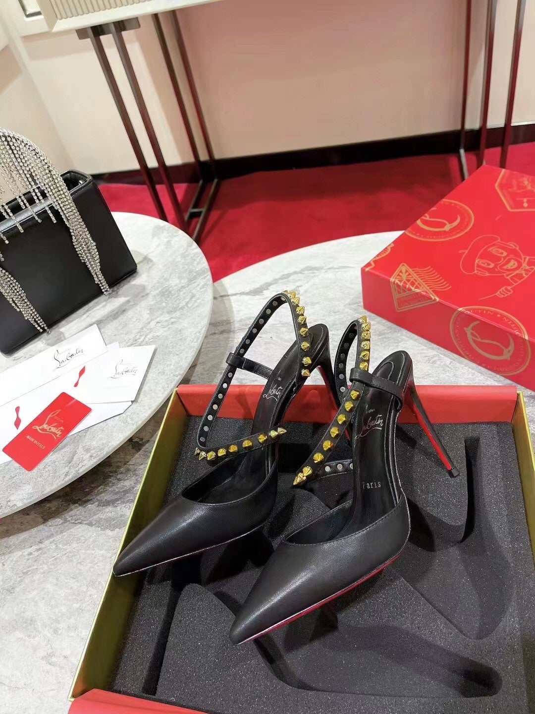 High Quality Luxury Christian Louboutin Lace Stud Sandals product detail