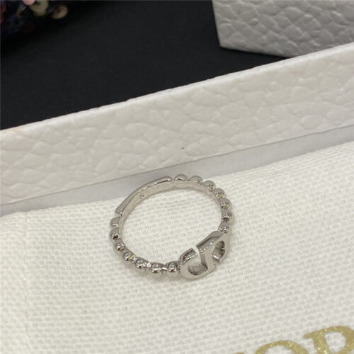 High Quality Luxury Dior Silver Ball Cd Ring alternate view