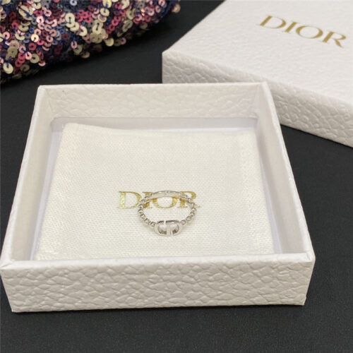High Quality Luxury Dior Silver Ball Cd Ring product detail