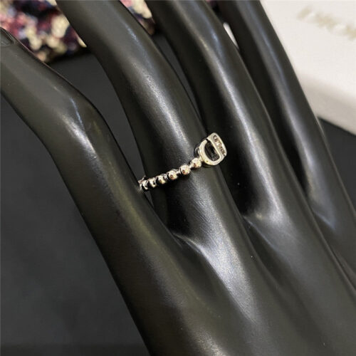 High Quality Luxury Dior Silver Ball Cd Ring product detail