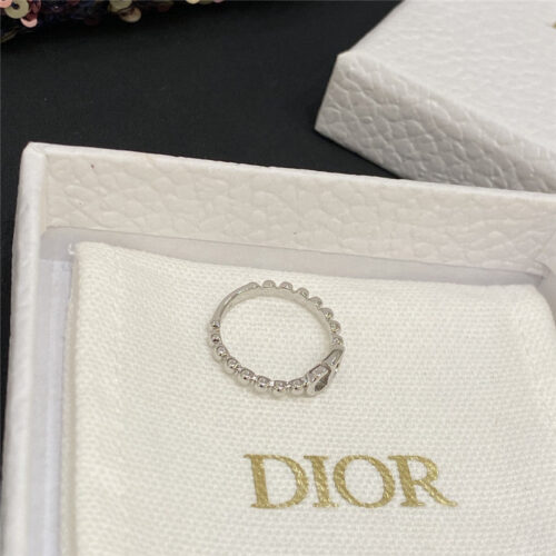 High Quality Luxury Dior Silver Ball Cd Ring product detail