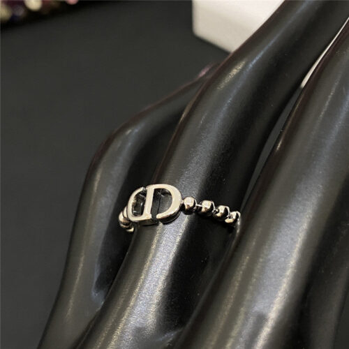 High Quality Luxury Dior Silver Ball Cd Ring product detail