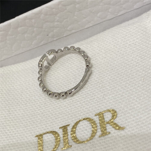 High Quality Luxury Dior Silver Ball Cd Ring product detail