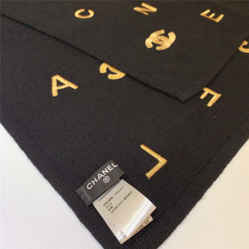 High Quality Luxury Chanel Logo Print Cashmere Scarf product detail