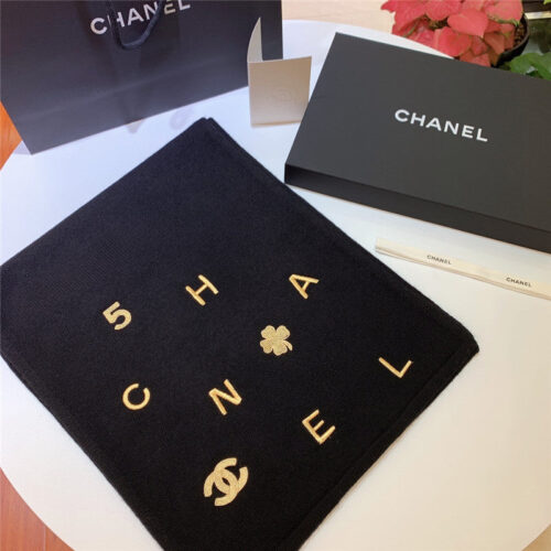 High Quality Luxury Chanel Logo Print Cashmere Scarf product detail
