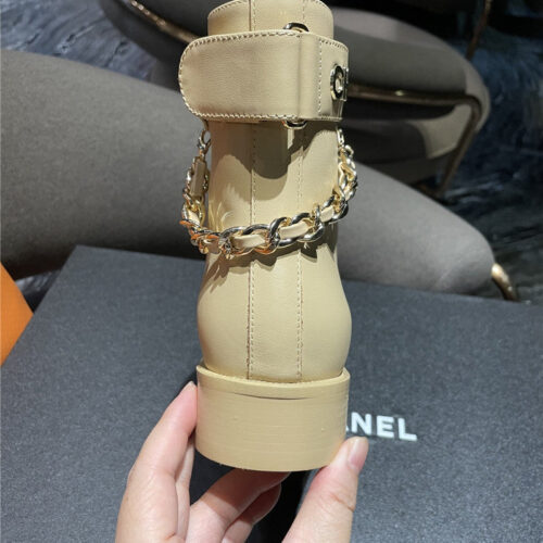 High Quality Luxury Chanel Chain Lace Up Ankle Boots product detail